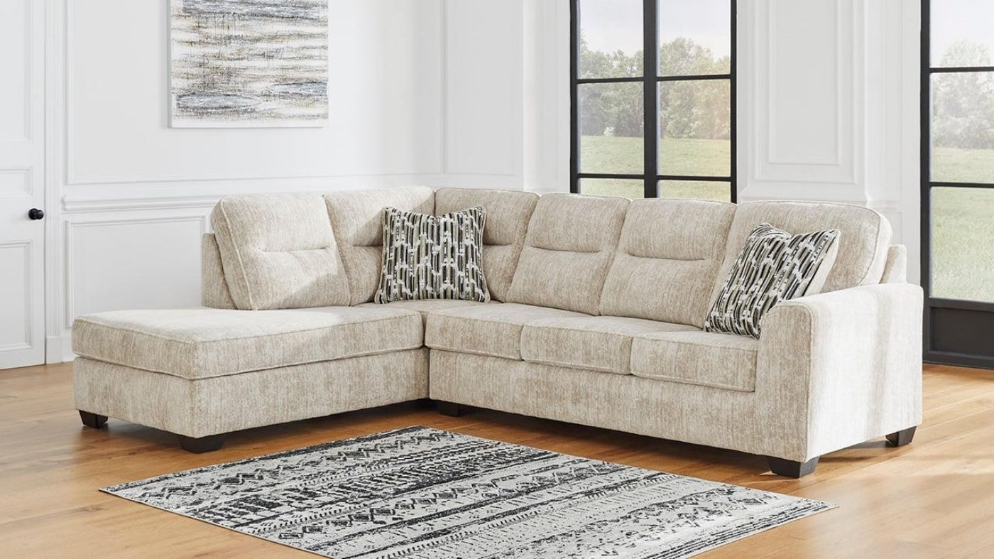 Picture of Lonoke Left Chaise Sectional Sofa - Off White