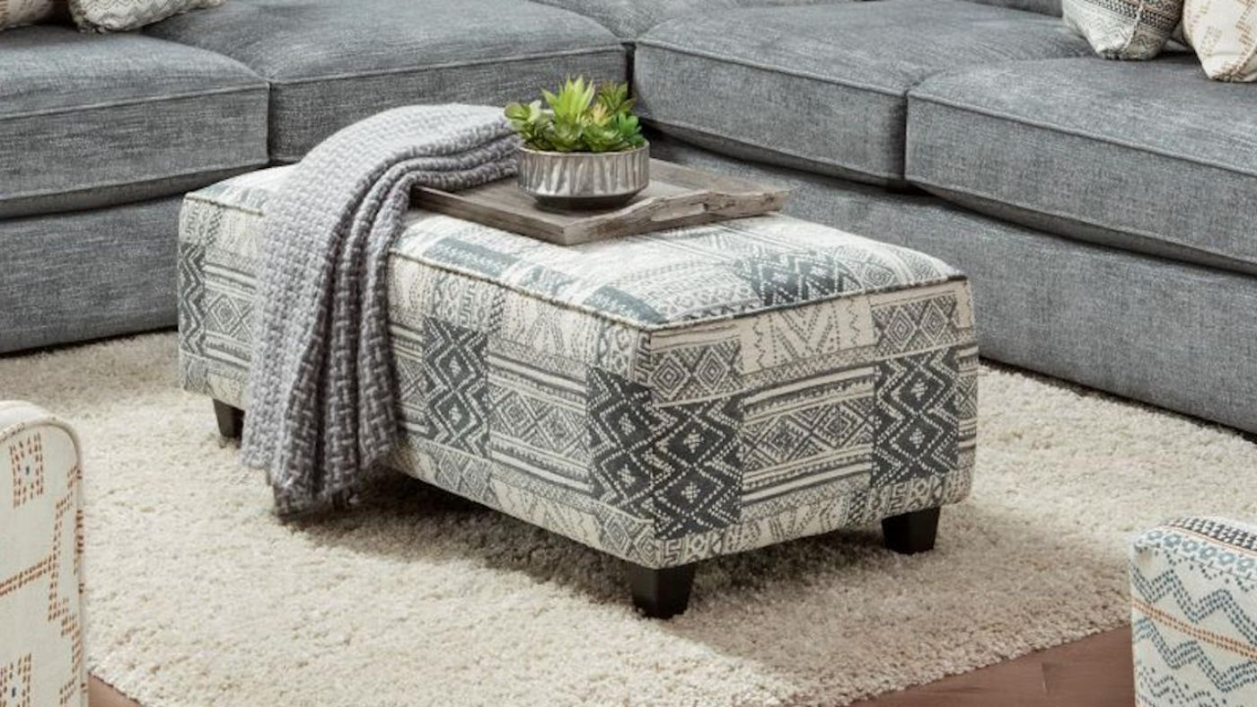 Picture of Handwoven Slate Accent Ottoman