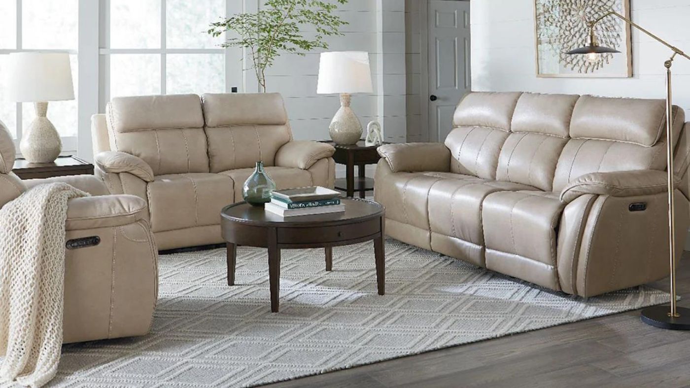 Picture of Levitate POWER Reclining Leather Sofa Set - Diamond Beige