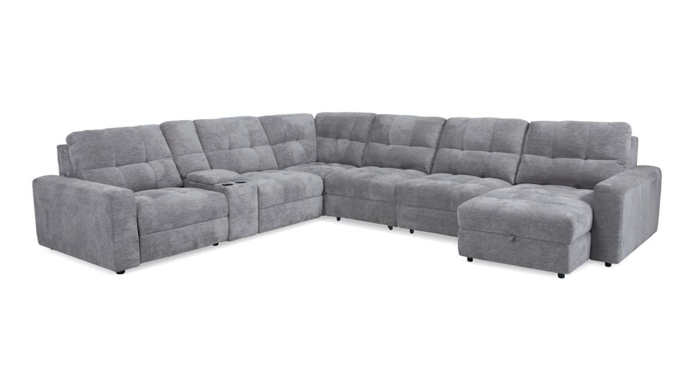 Picture of Lucie Power Slider Sectional - Gray
