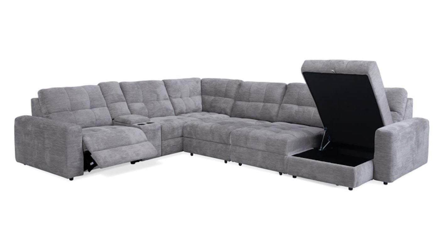 Picture of Lucie Power Slider Sectional - Gray
