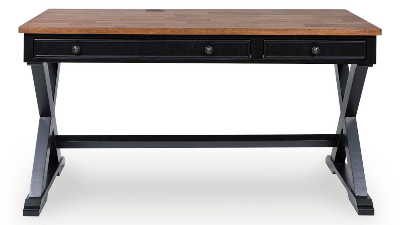 Picture of Wildenauer Home Office Desk – Black with Brown Top
