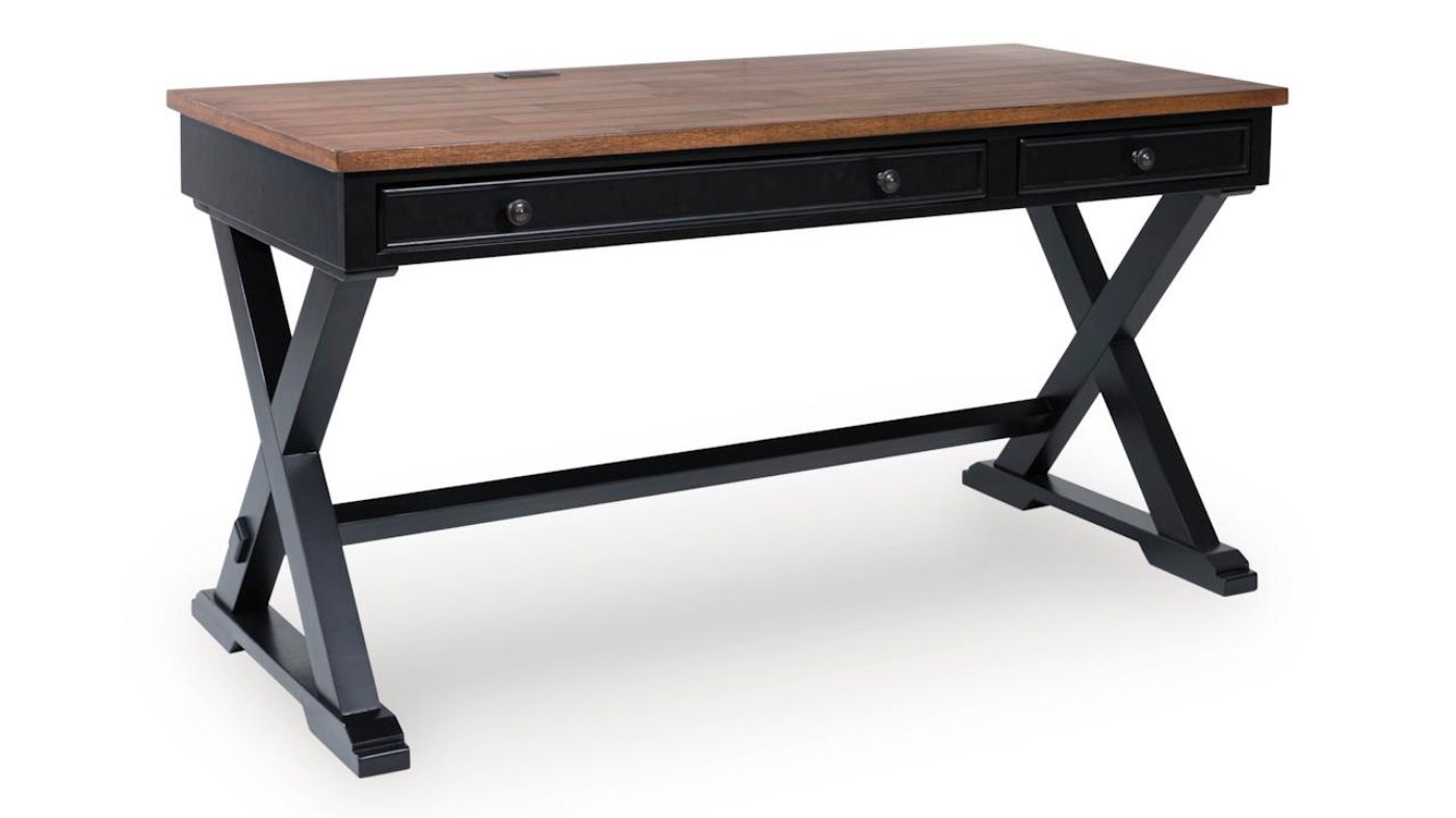 Picture of Wildenauer Home Office Desk – Black with Brown Top