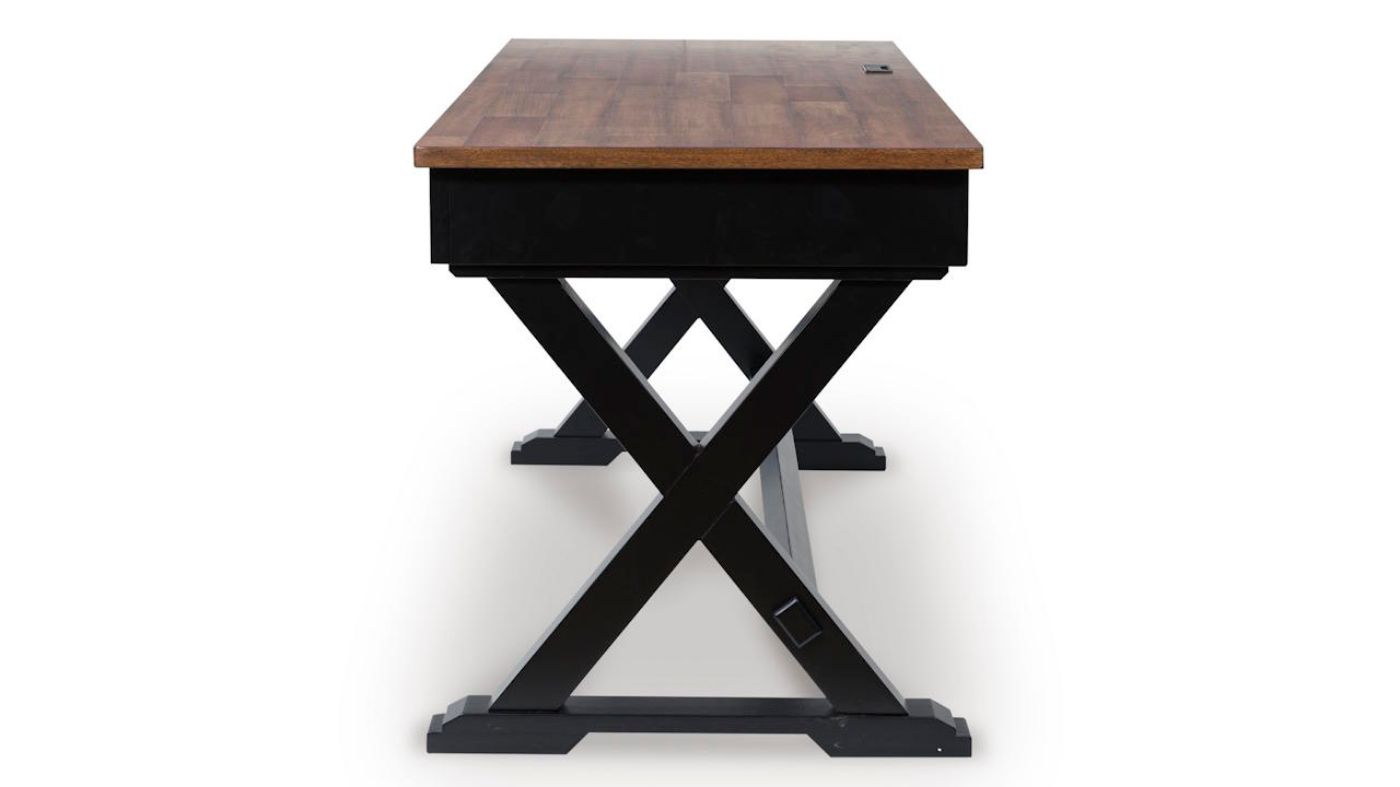 Picture of Wildenauer Home Office Desk – Black with Brown Top