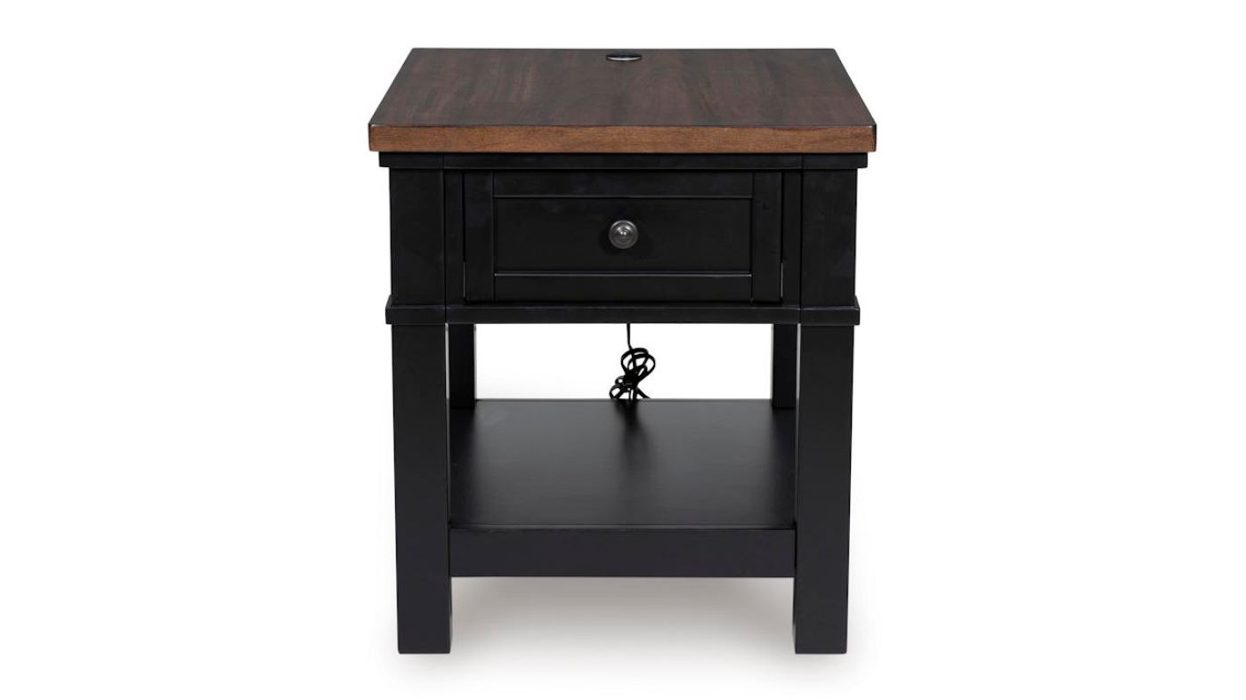 Picture of Wildenauer End Table - Black with Brown Top