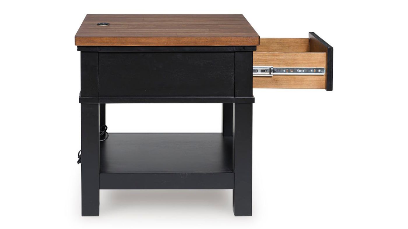 Picture of Wildenauer End Table - Black with Brown Top