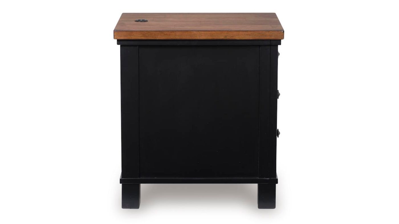 Picture of Wildenauer Chairside End Table - Black with Brown Top