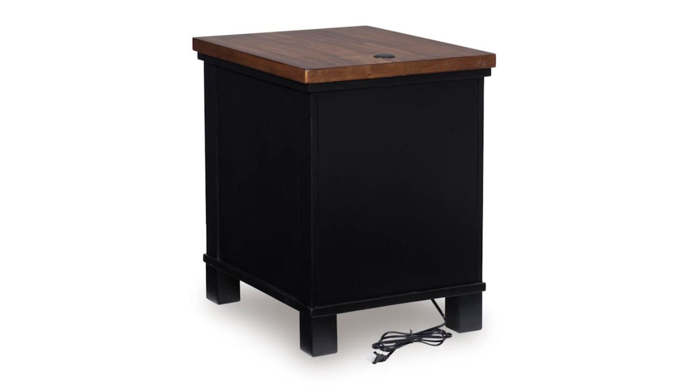 Picture of Wildenauer Chairside End Table - Black with Brown Top