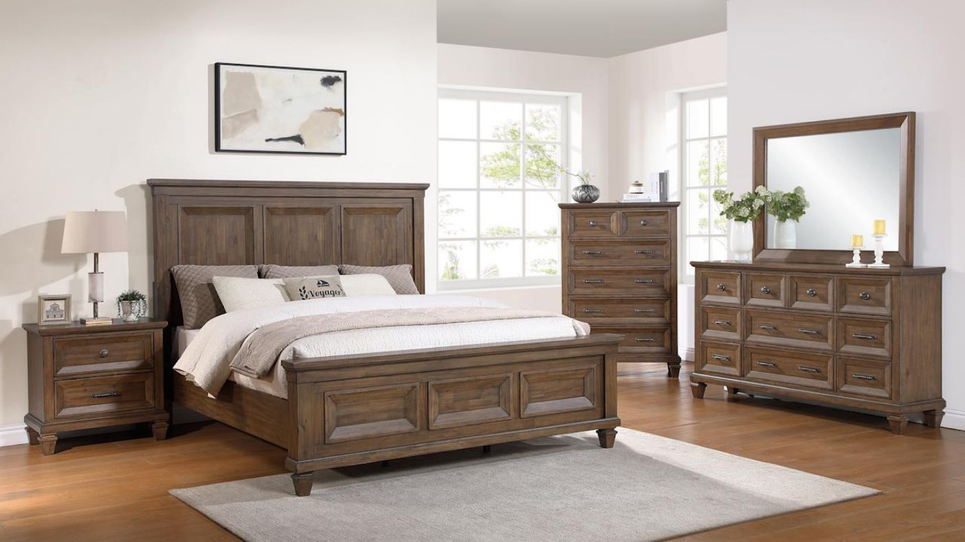 Picture of Mariana King Panel Bed Set - Brown
