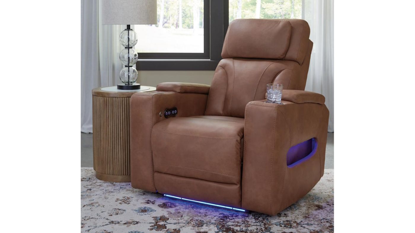 Picture of Clean-Slate Power Recliner - Caramel