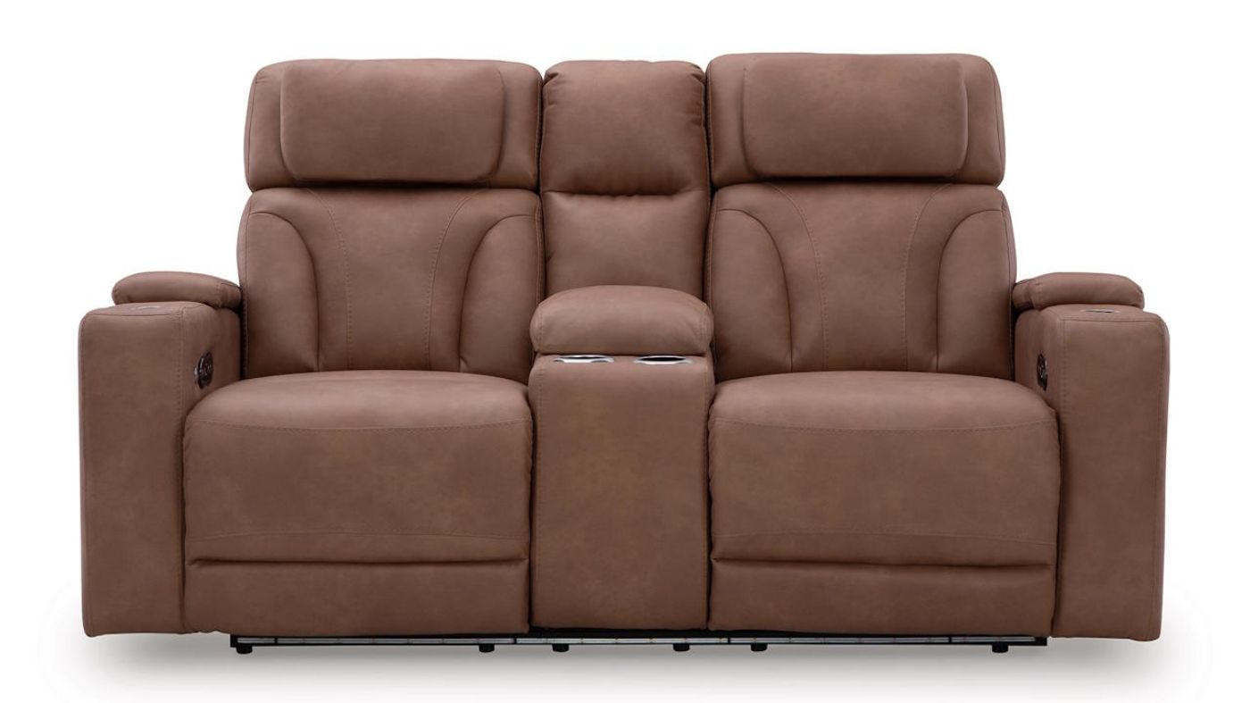 Picture of Clean-Slate Power Loveseat - Caramel