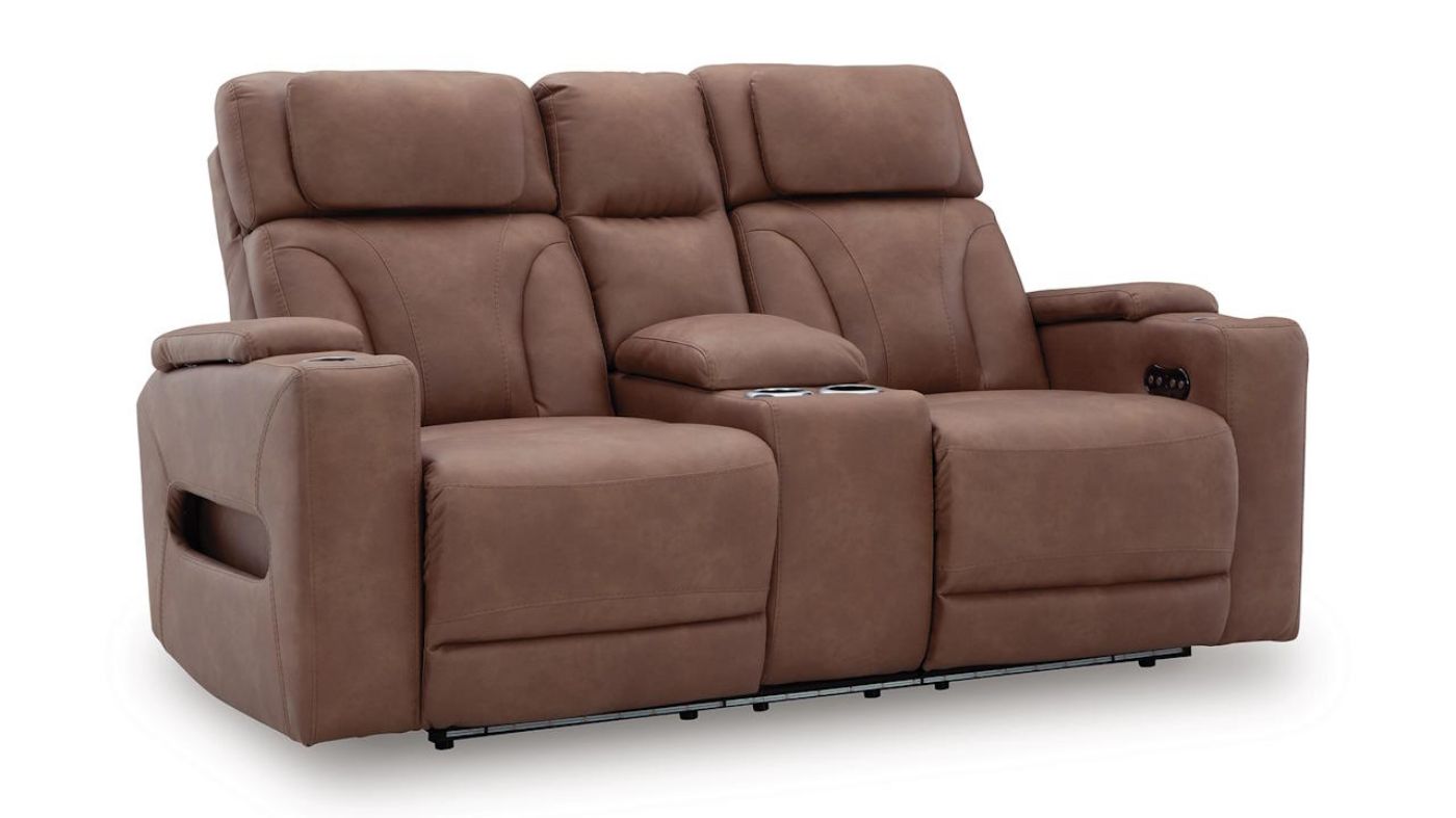 Picture of Clean-Slate Power Loveseat - Caramel