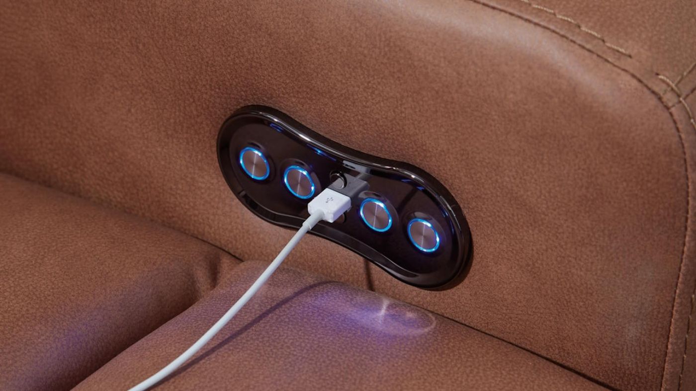 Picture of Clean-Slate Power Loveseat - Caramel