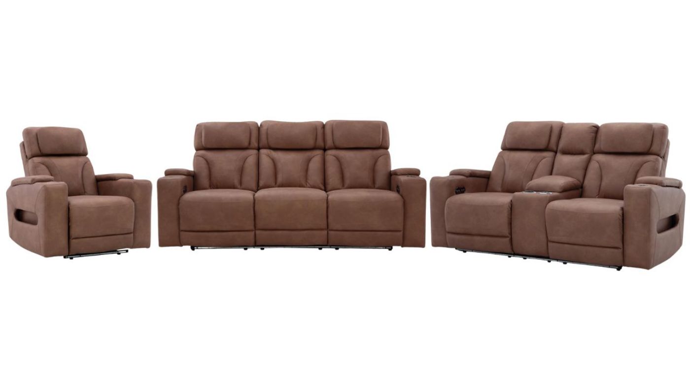 Picture of Clean-Slate 3-Piece Sofa Set - Caramel