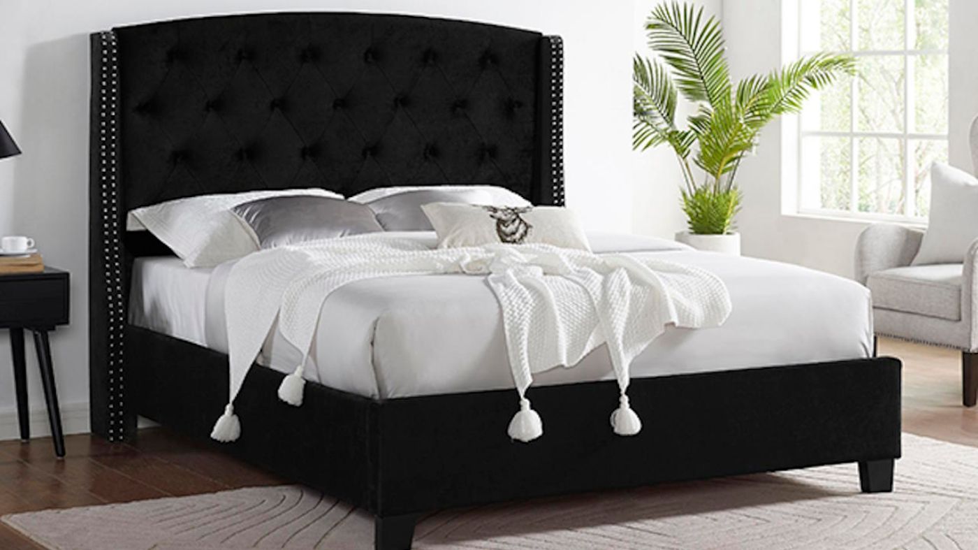 Picture of Eva Queen Upholstered Bed - Black