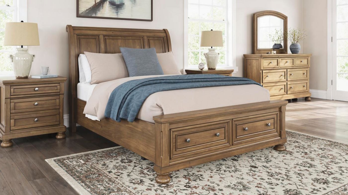 Picture of Feddinger King Storage Sleigh Bed - Brown