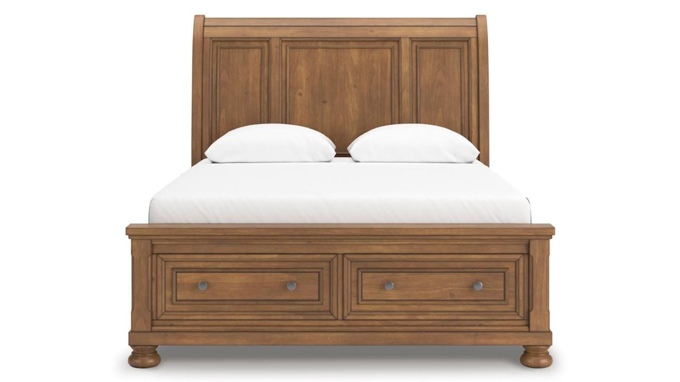 Picture of Feddinger King Storage Sleigh Bedroom Set - Brown