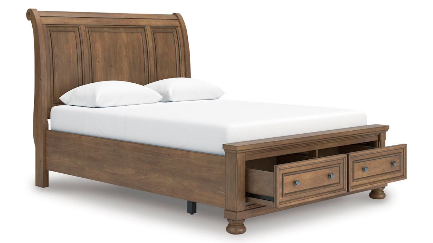 Picture of Feddinger King Storage Sleigh Bedroom Set - Brown