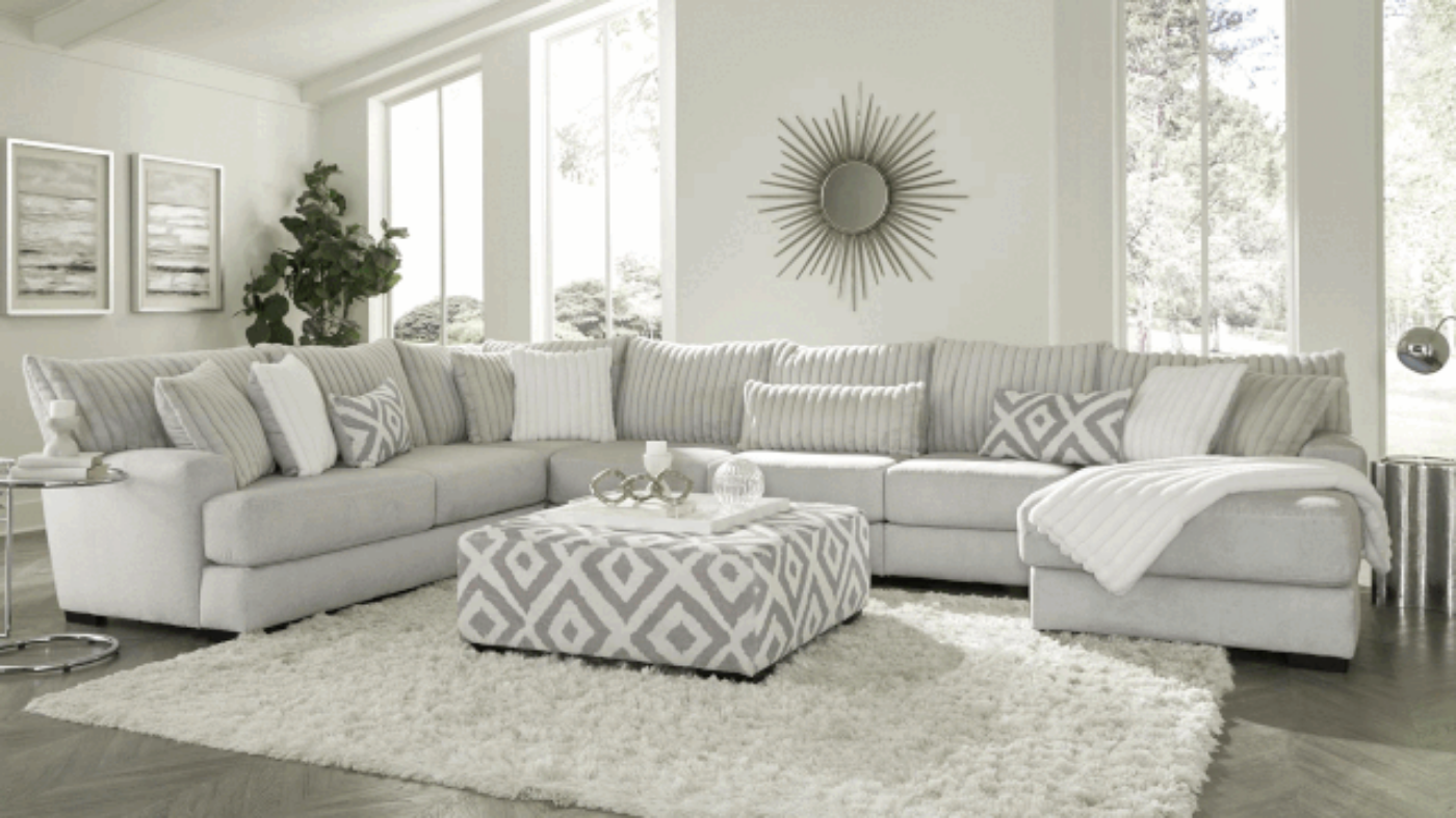 Picture of Tweed Large Sectional Sofa with Chaise