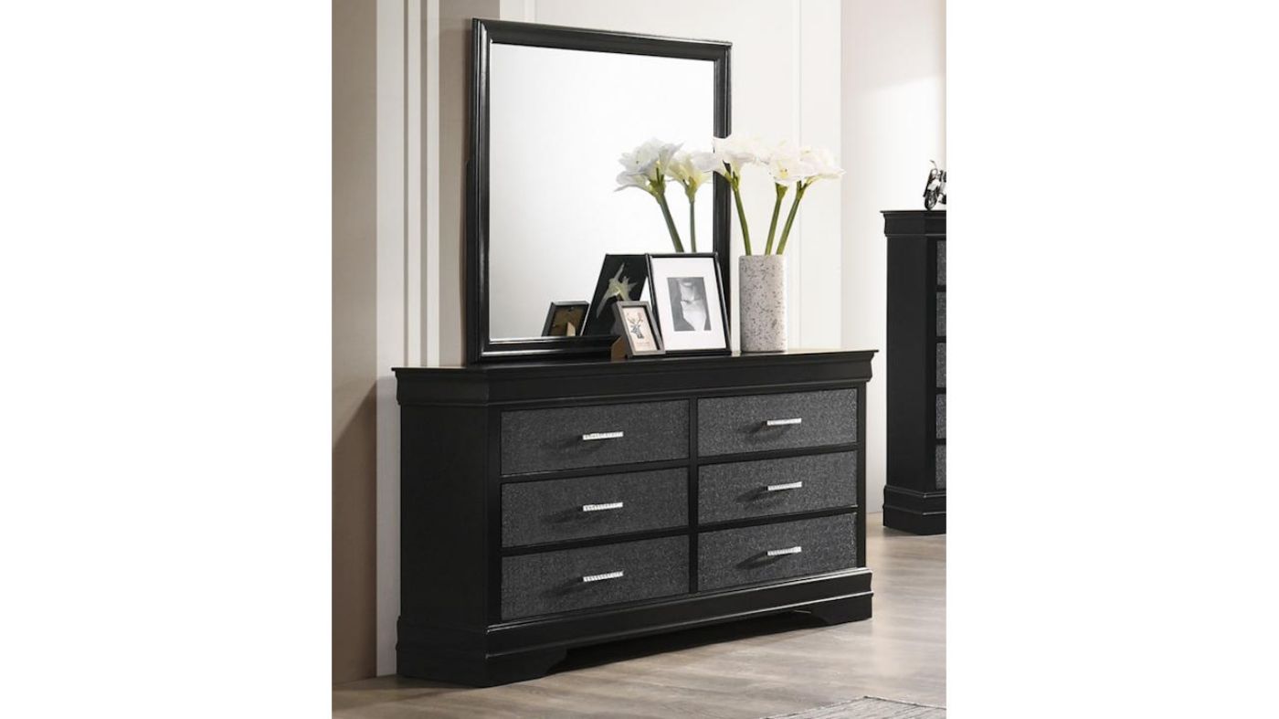 Picture of Amalia Dresser with Mirror - Black