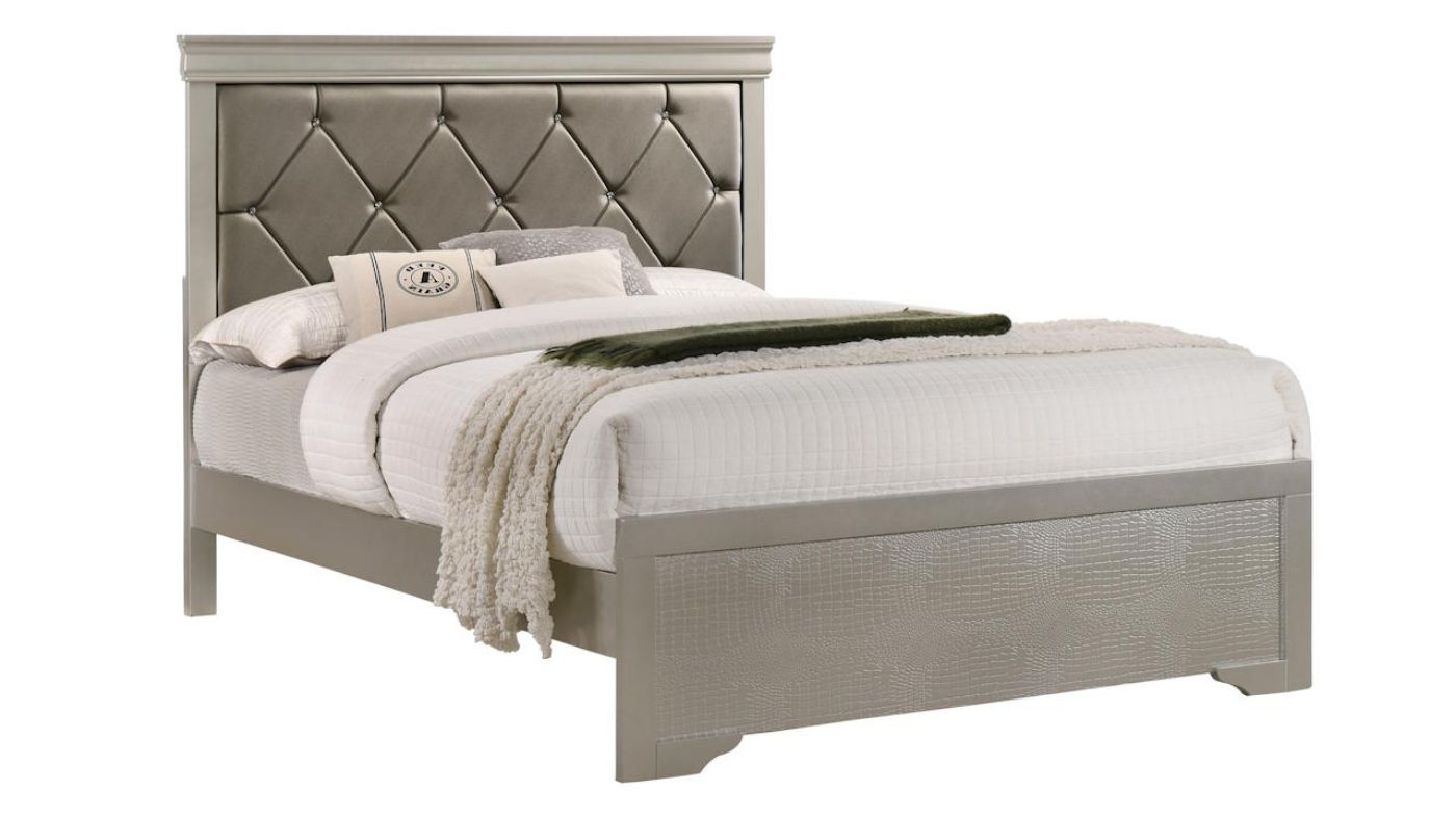 Picture of Amalia King Size Upholstered Bed - Silver