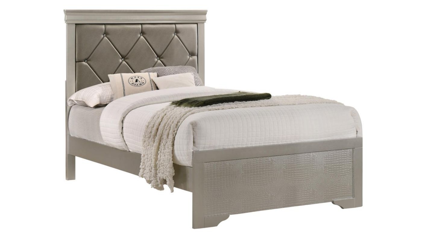 Picture of Amalia Twin Size Upholstered Bed - Silver