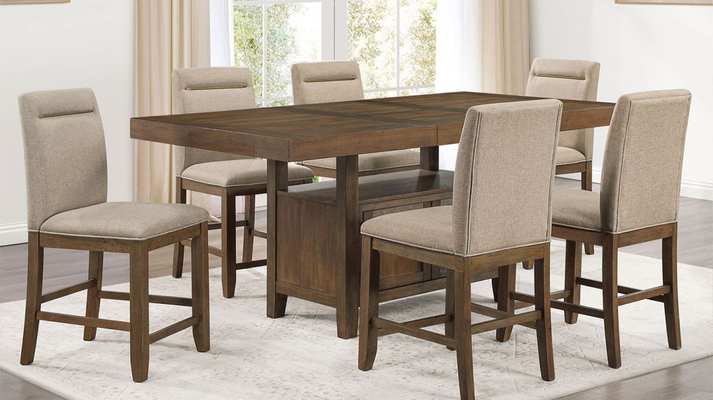 Picture of Garland 7-Piece Counter Dining Set - Brown