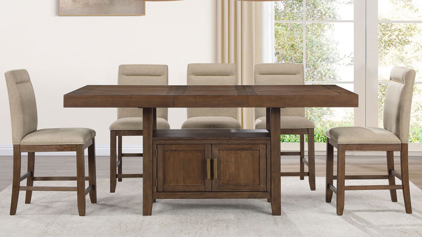 Picture of Garland 7-Piece Counter Dining Set - Brown