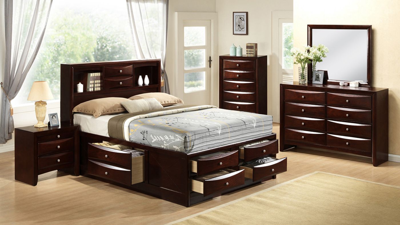Picture of Emily King Storage Bed - Brown