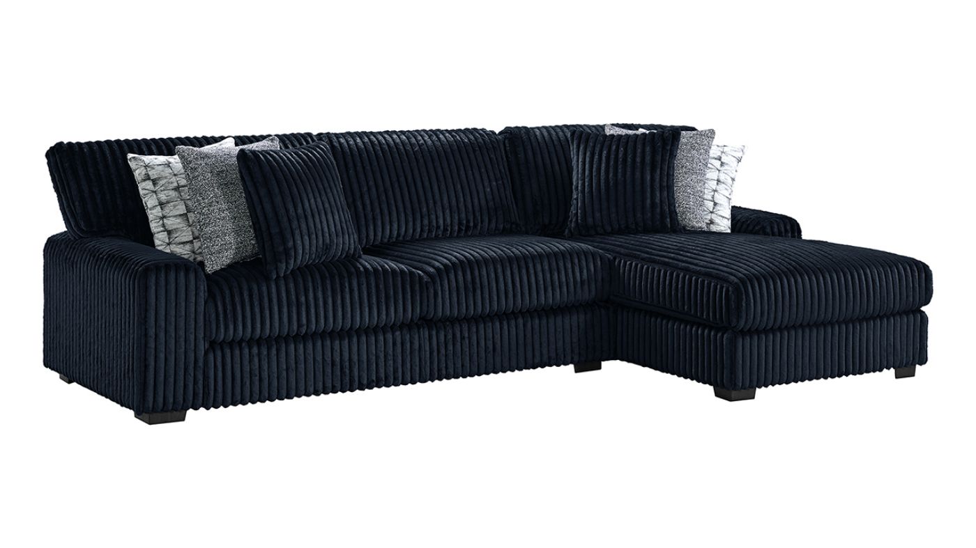 Picture of Nightfall 2-Piece Sofa Chaise - Black
