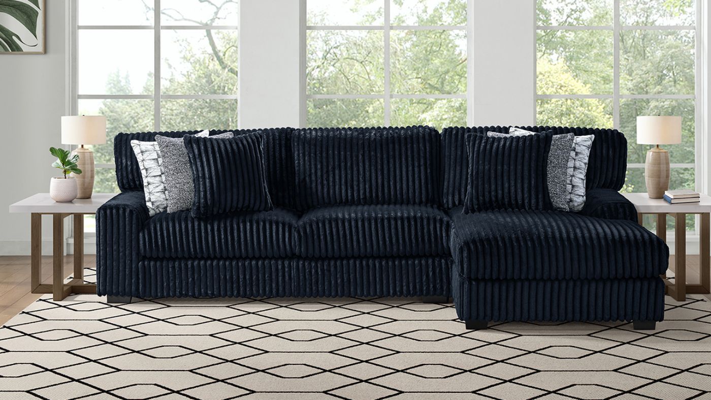 Picture of Nightfall 2-Piece Sofa Chaise - Black