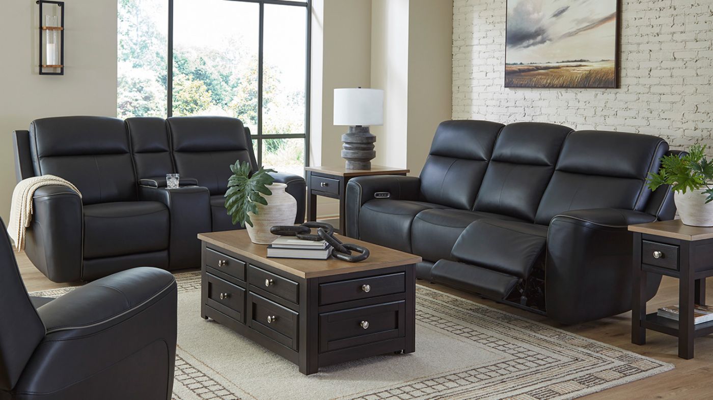 Picture of Comfort 3-Piece Power Sofa Set - Black