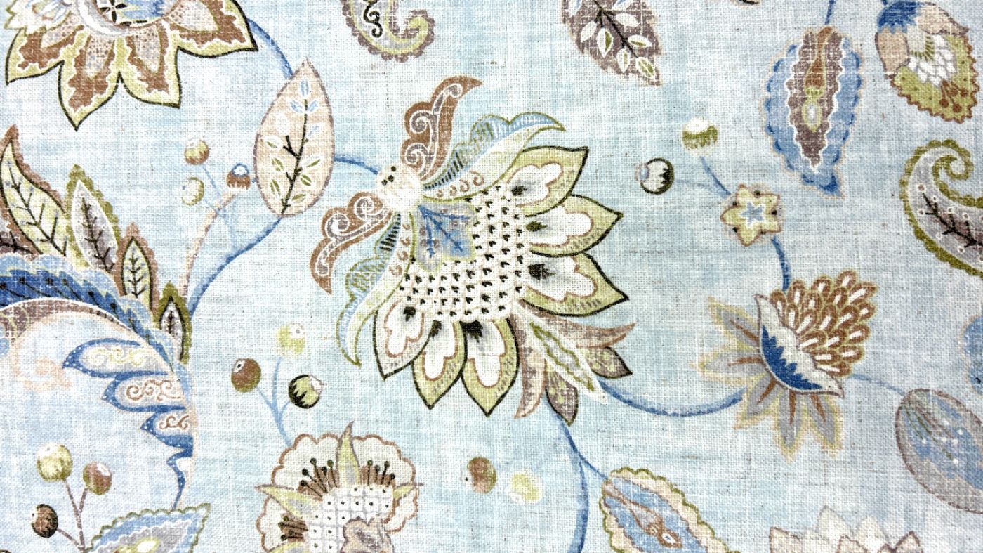 Picture of Glendower Sky Glider Ottoman - Blue Multi