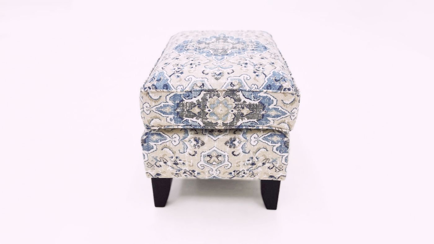 Picture of Sabra Bluebell Ottoman - Blue Multi