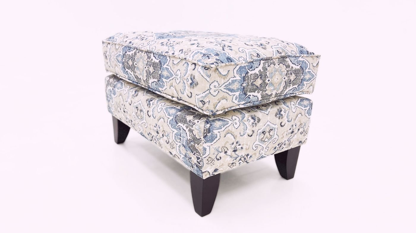 Picture of Sabra Bluebell Ottoman - Blue Multi