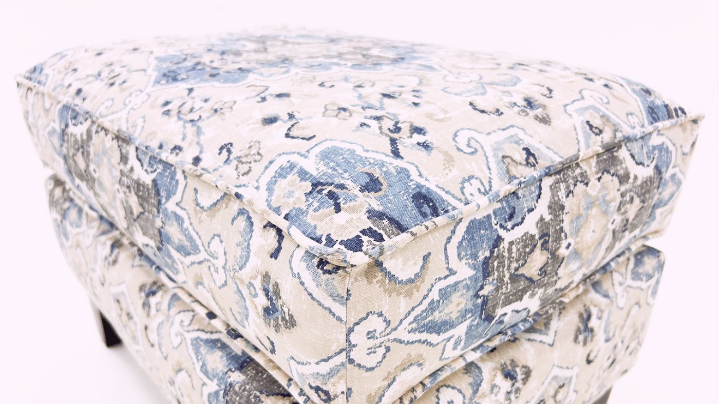 Picture of Sabra Bluebell Ottoman - Blue Multi