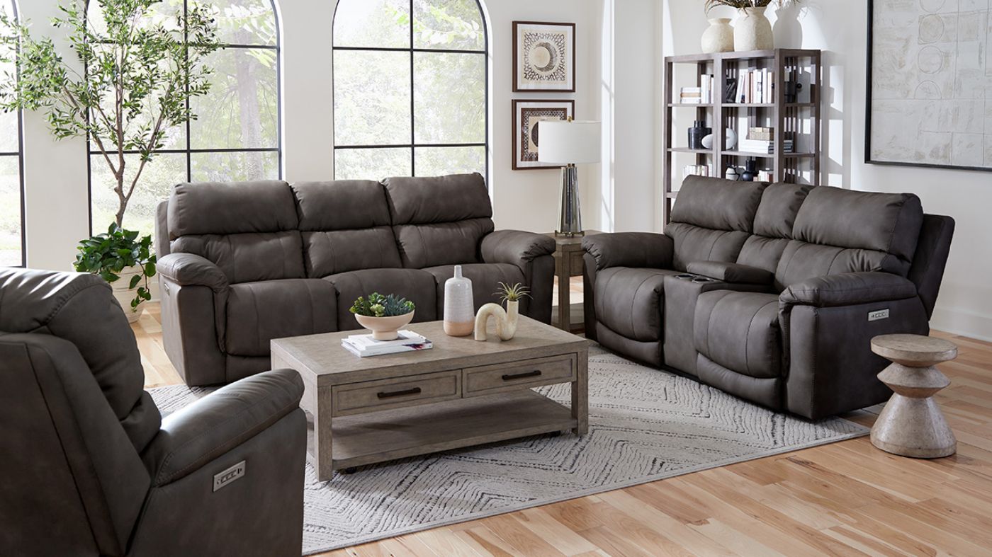 Picture of Cosmo 3-Piece Power Sofa Set - Brown