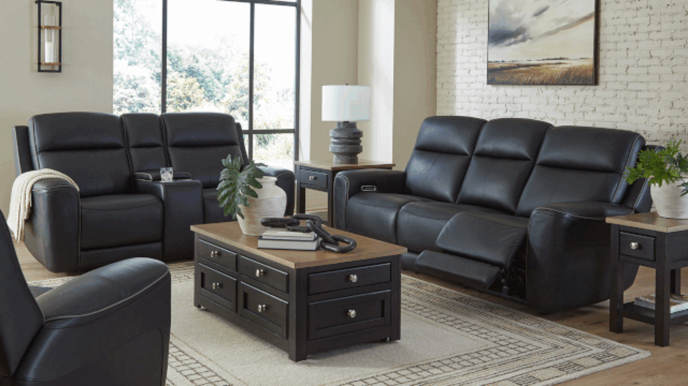 Picture of Comfort 3-Piece Power Leather Sofa Set