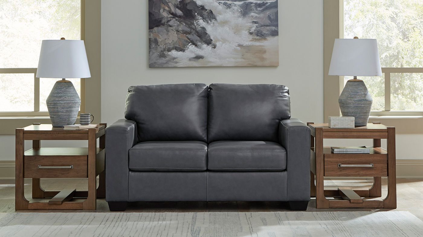 Picture of Bolsena 3-Piece Leather Sofa Set - Gray