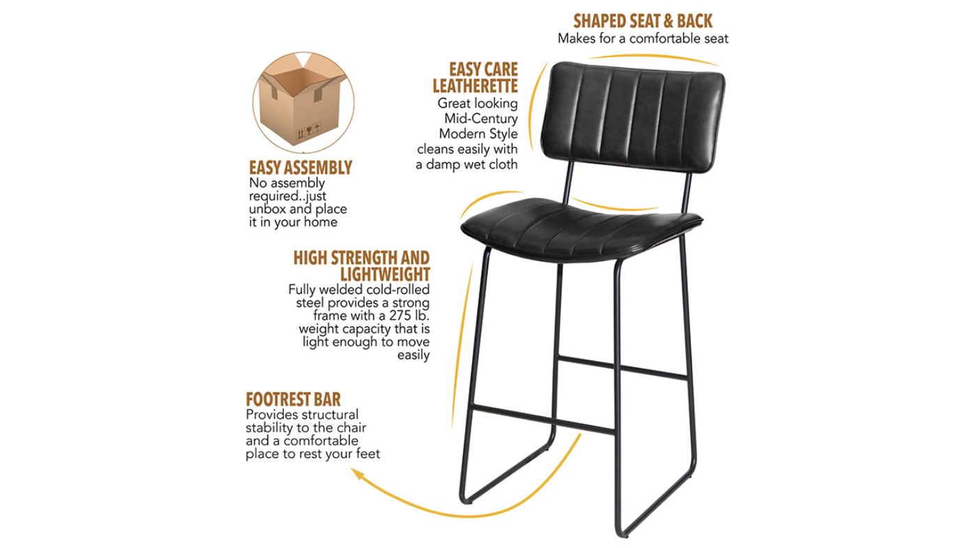 Picture of Tribeca 24" Barstool - Black