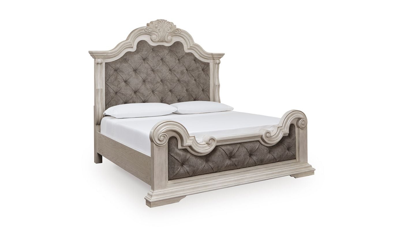 Picture of Bruchandi Queen Upholstered Bed - White
