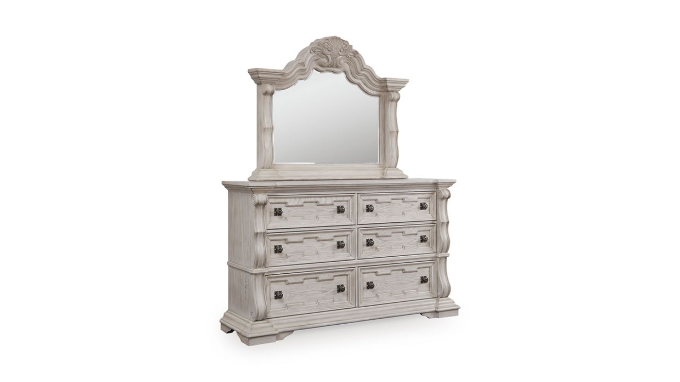 Picture of Bruchandi Dresser with Mirror - White