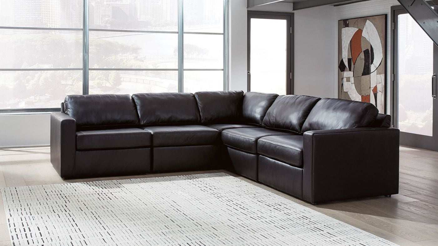 Picture of ModMax 5-Piece Leather Sectional - Black