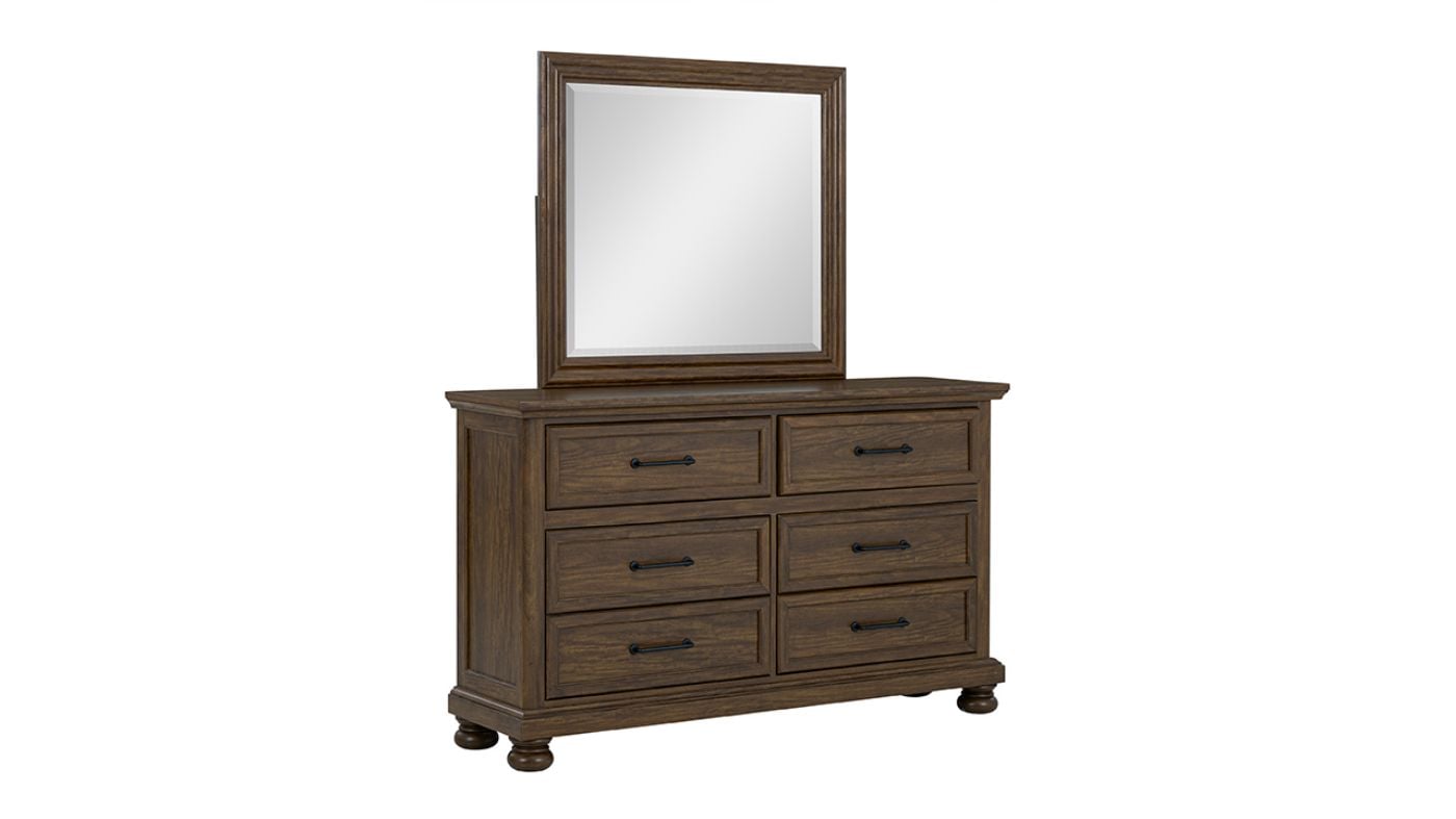 Picture of Bella Dresser with Mirror - Brown