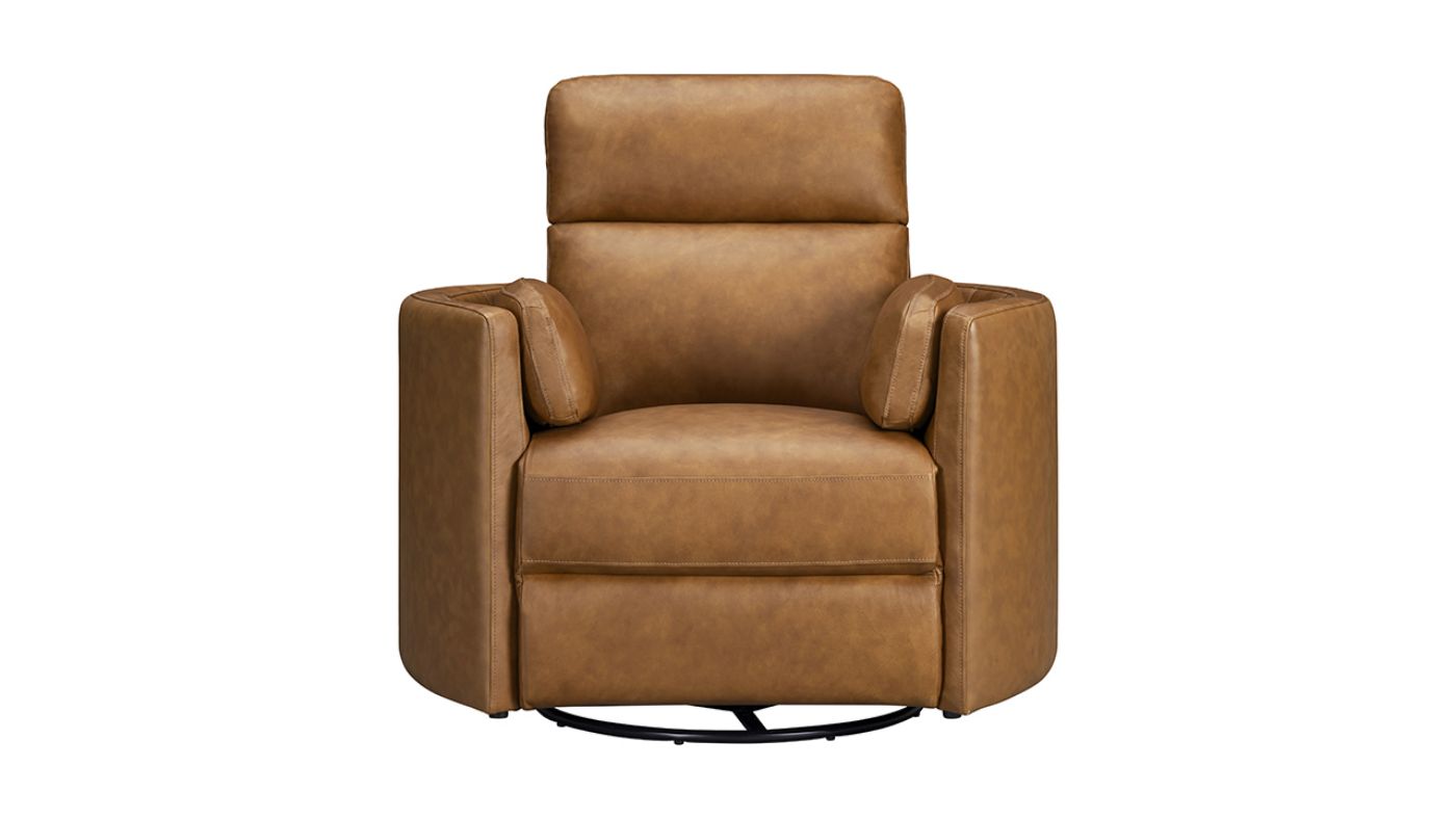 Picture of Radius Power Leather Swivel Glider Recliner - Brown