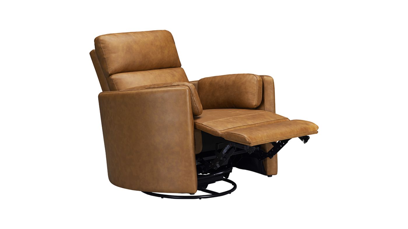 Picture of Radius Power Leather Swivel Glider Recliner - Brown