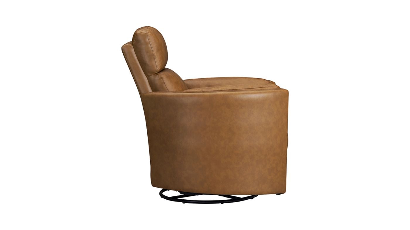 Picture of Radius Power Leather Swivel Glider Recliner - Brown