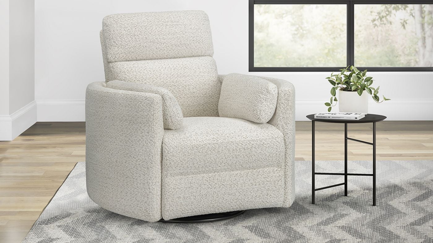 Picture of Radius Power Swivel Glider Recliner - River Rock White
