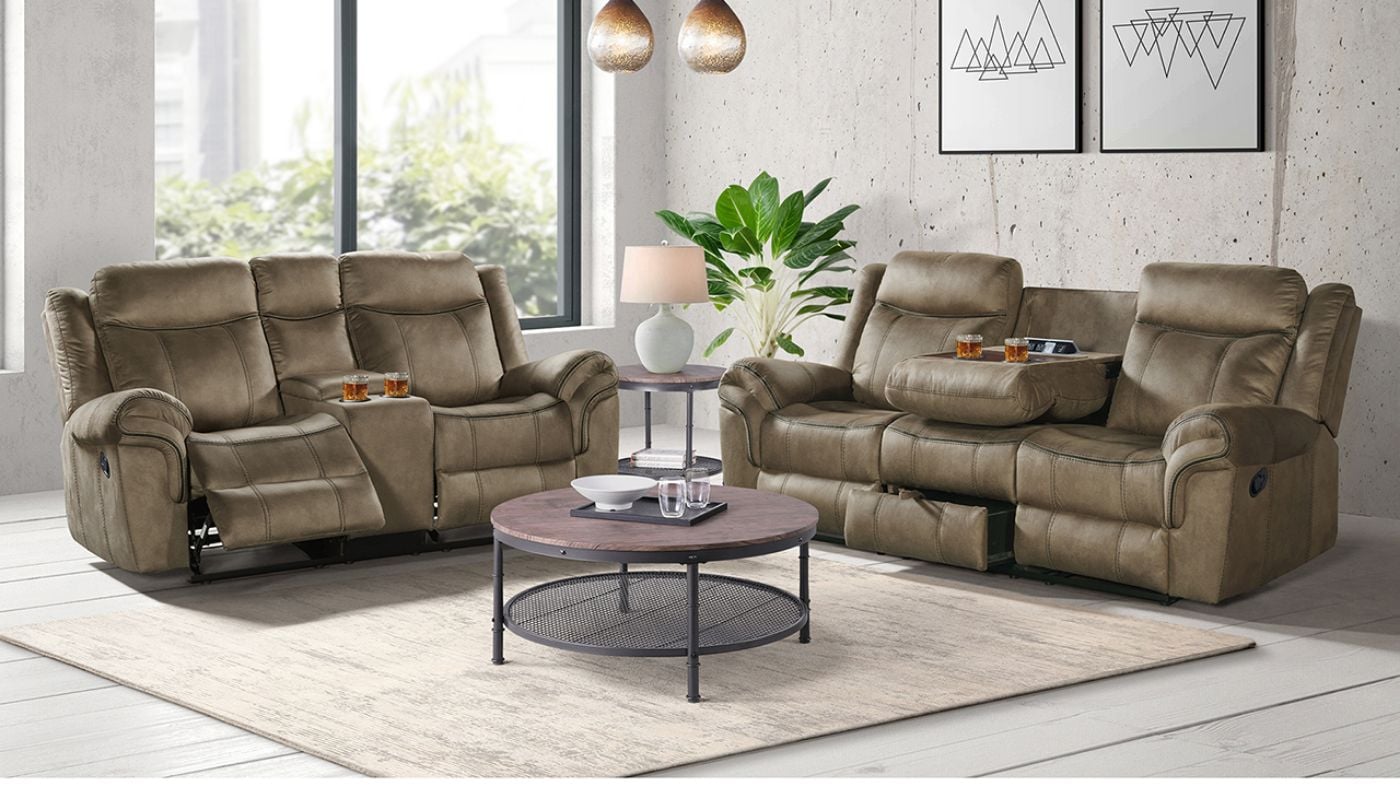 Picture of Sorrento 3-Piece Reclining Sofa Set - Brown