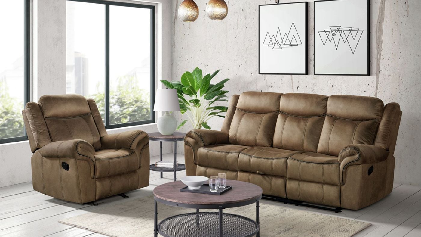 Picture of Sorrento 3-Piece Reclining Sofa Set - Brown